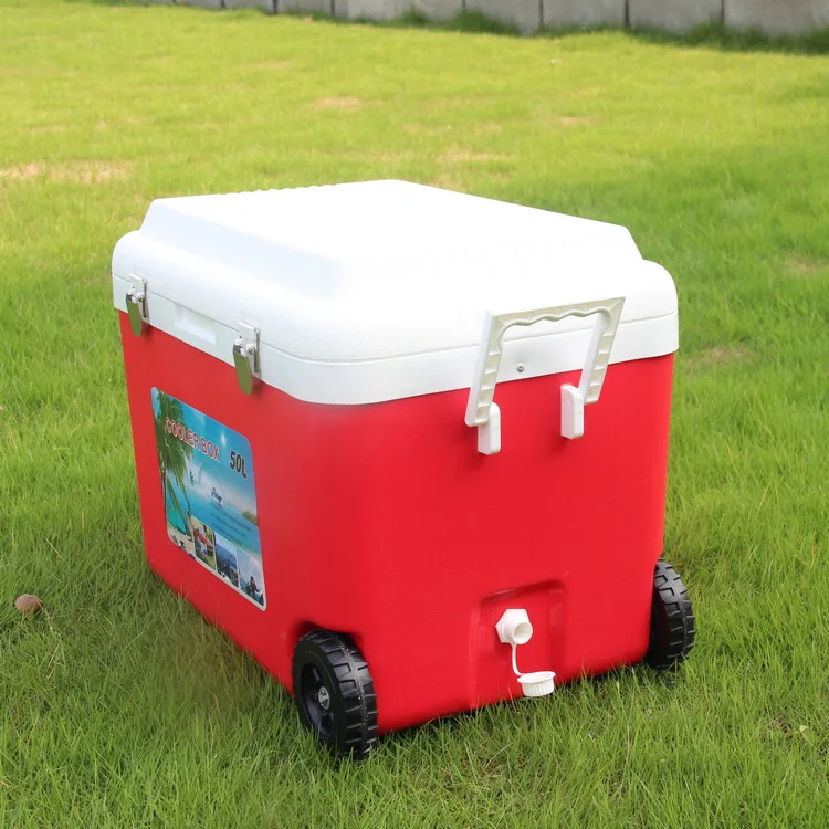 8L 20L 50L EPS Foam Plastic Picnic Ice Box Set Portable Food Beer Cans Cooler Box With Wheel