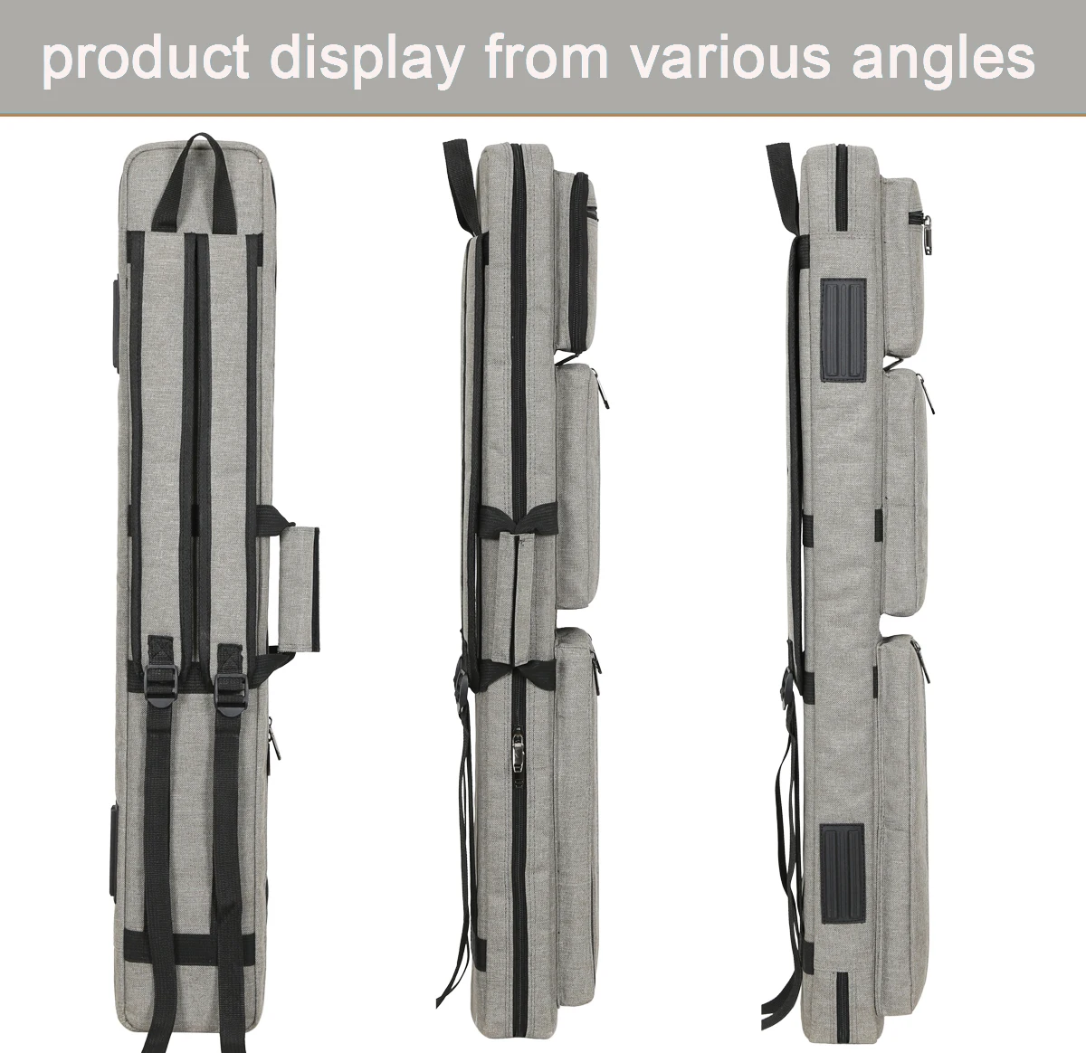 Durable 3x4 Pool Cue Case Soft Billiard Stick Bag for 3 Butts and 4 Shafts New Snooker & Billiard Cases