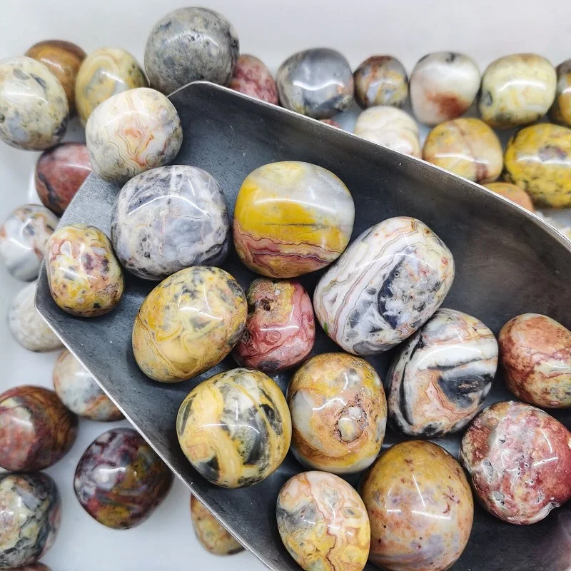 Natural Spiritual Healing Meditation Moss Agate Tumbled Crystals Gravel Flower Agate Tumble Stone