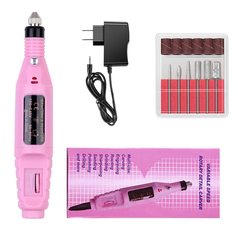 Electric Nail Drill Machine Portable Electric Nail Drill Set Pen Sander Polish Machine Acrylic Gel Removal Manicure Filer Kit