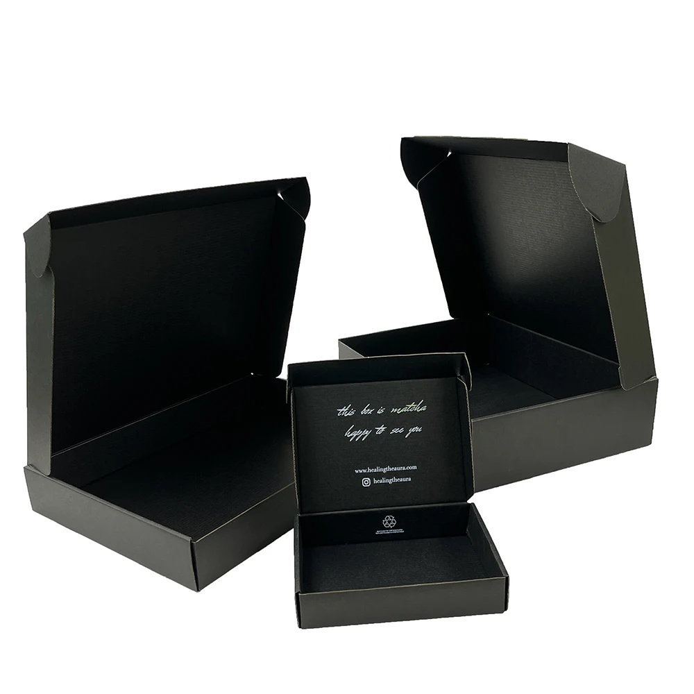 Custom Low MOQ shipping box lid closure, black gift box cardboard gift box with folding cartons
