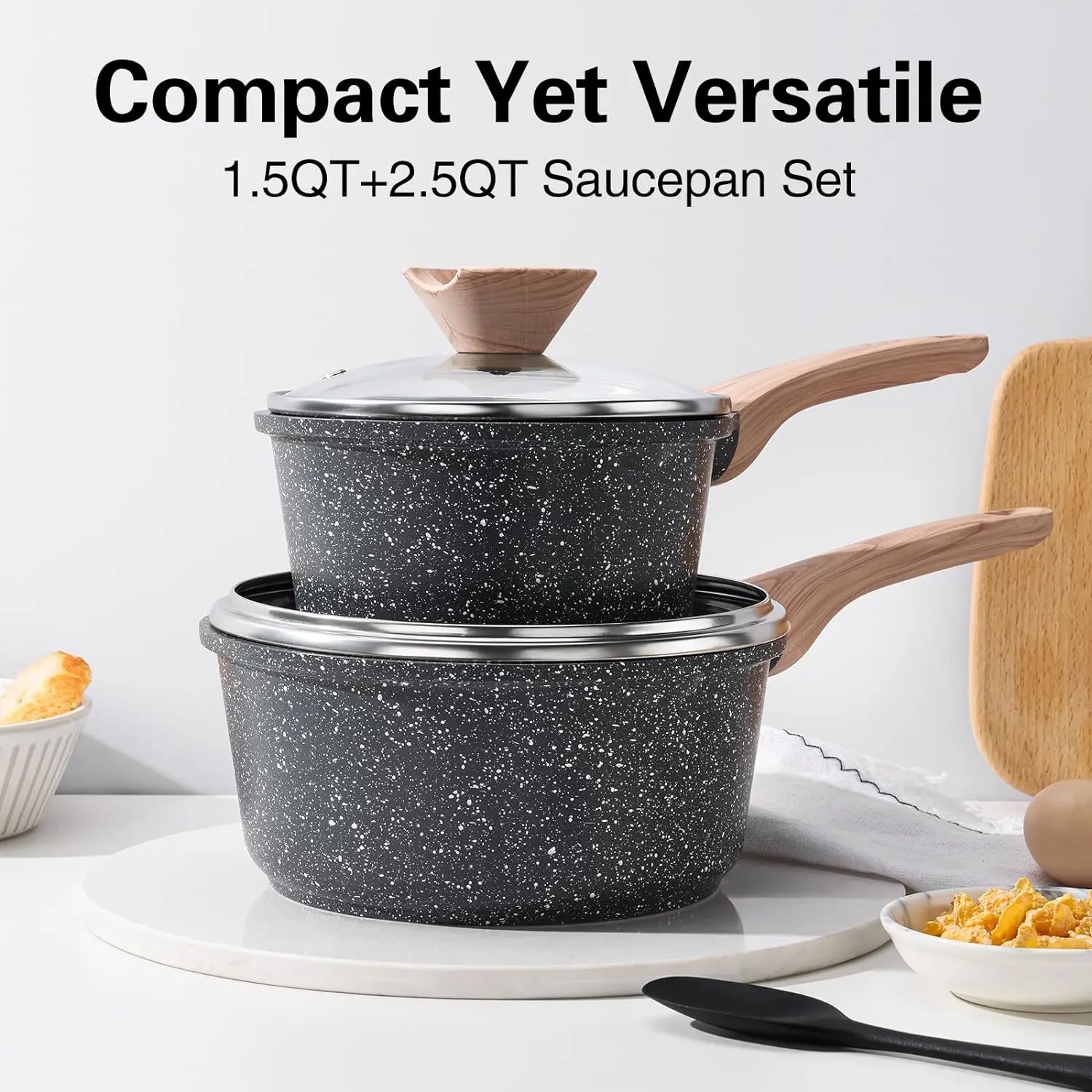 Butter Melting Pot Butter Warmer Aluminium Alloy Die Casting Saucepan with Pour Spouts Non Stick Cookware Set Milk Pot