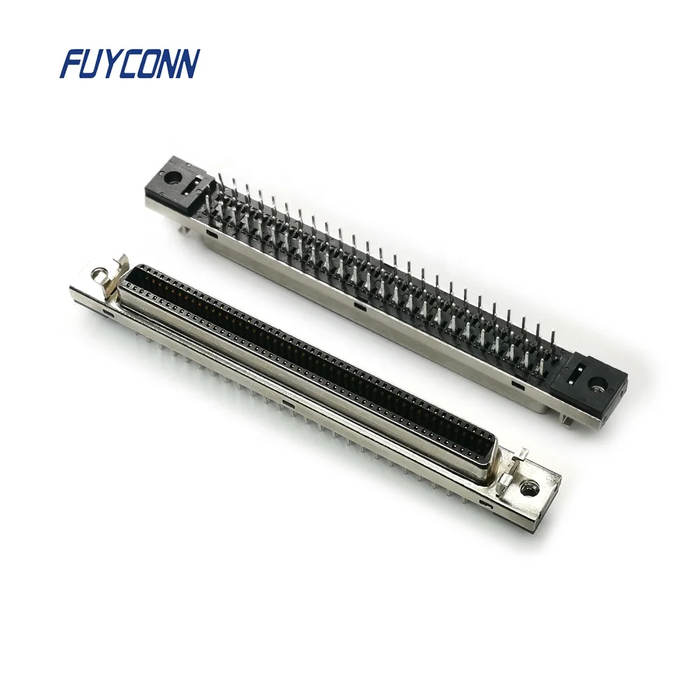 
1.27mm Straight PCB Female SCSI Connector, 14pin 20pin 26pin 36pin 50pin 68Pin 100pin SCSI Connector Socket with Fixness Hanger 