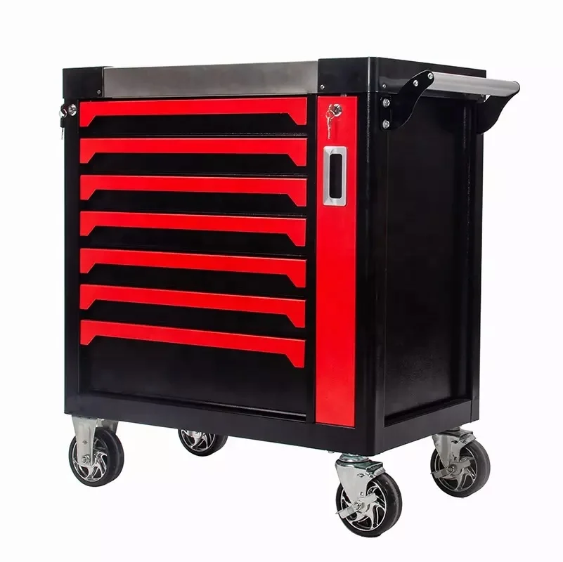 Seven-Drawer Auto Repair Tool Cabinet 258-Piece Set Heavy Duty Metal Iron OEM Supported Powder Coating Storage Workshop Use