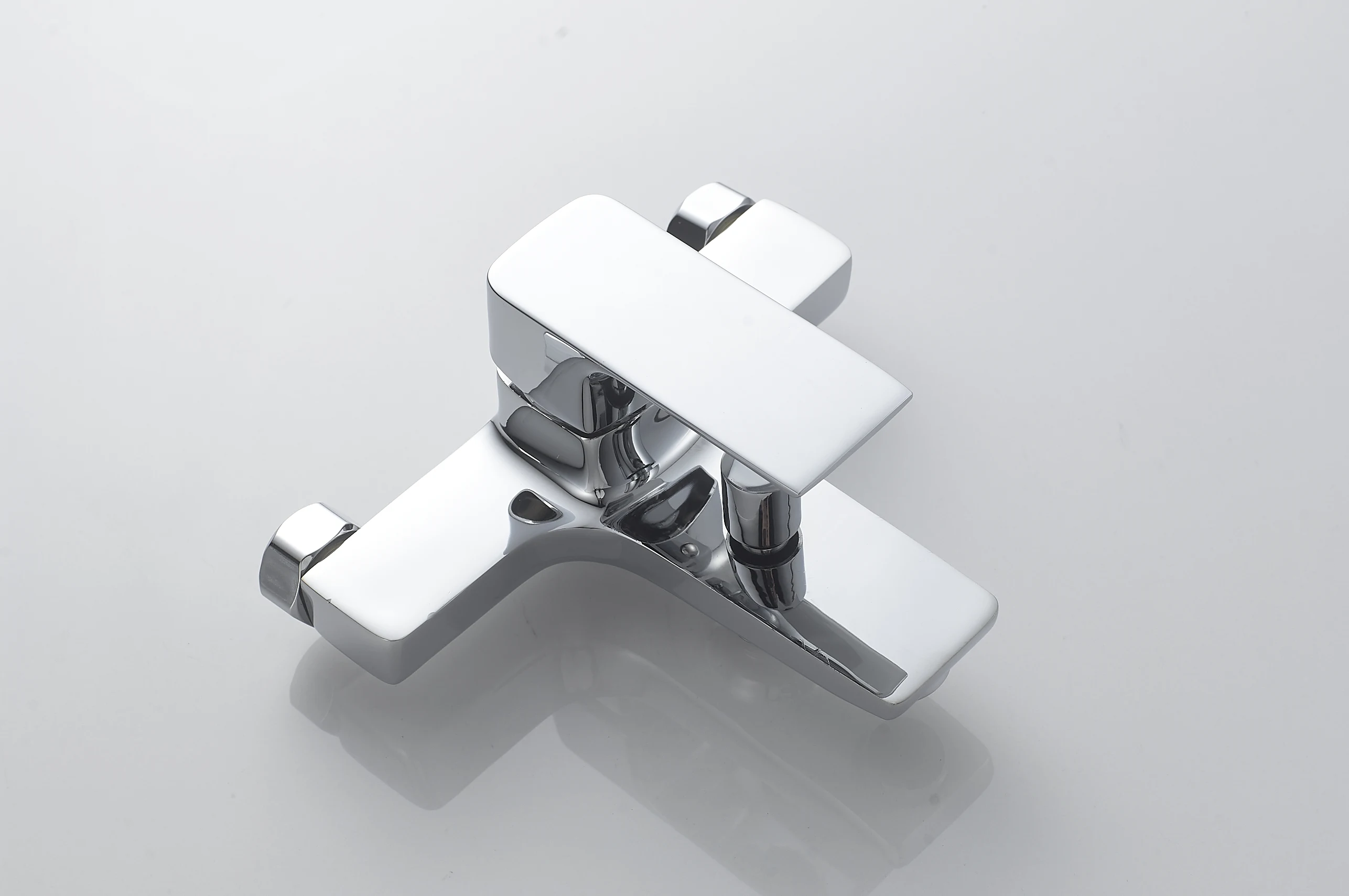 OEM Manufacturer Supply Lavatory Chrome Geometric Brass Faucet Wall Mounted Bath Sanitary Bathroom Bath&Shower Mixer