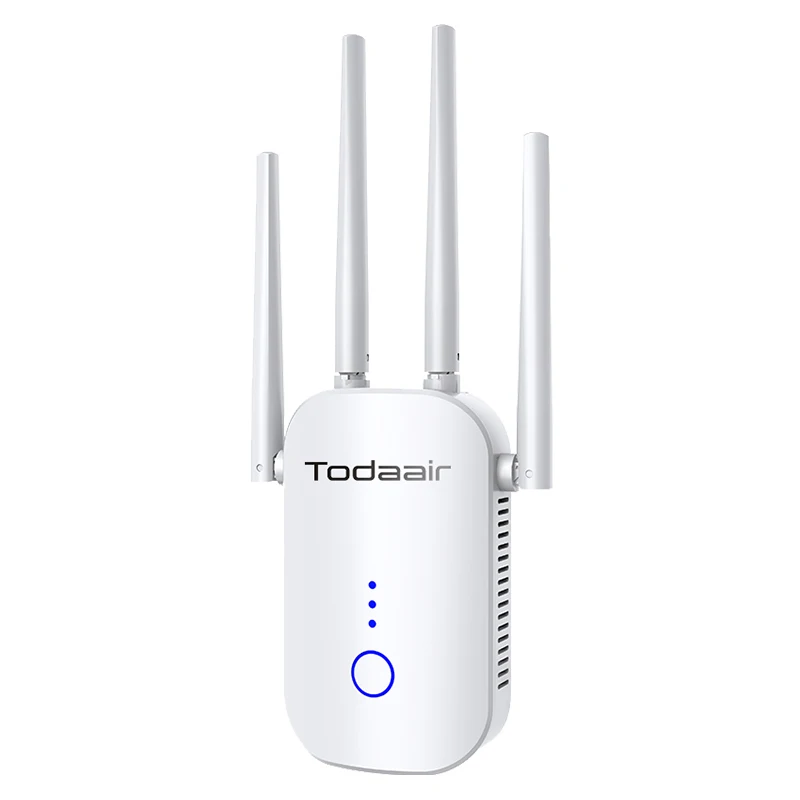 Factory price dual band 2.4G 5G 1200Mbps indoor tuya WiFi repeater AP with 4 antenna for WiFi booster