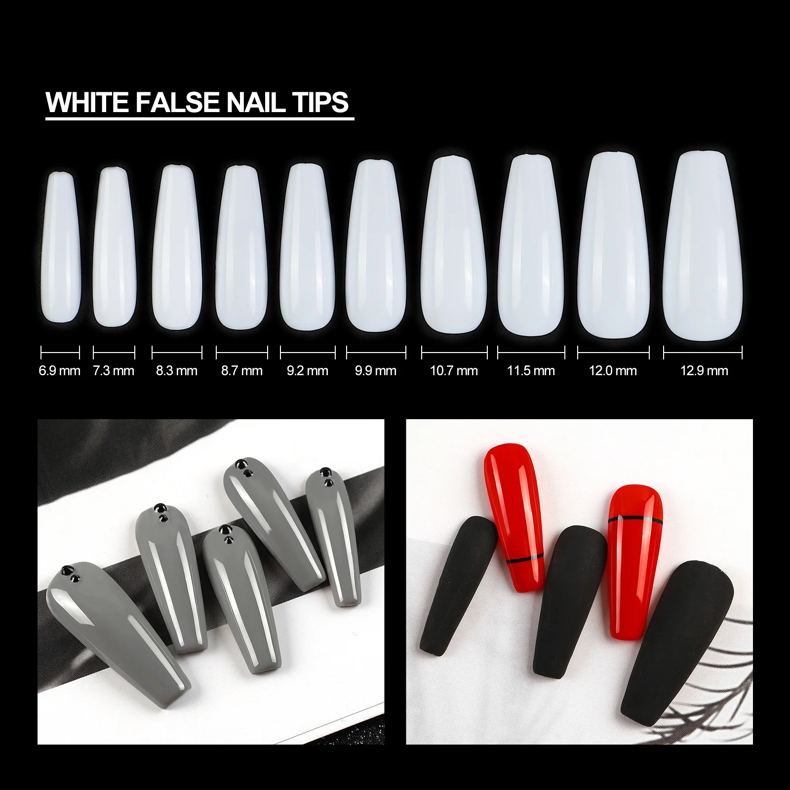 100pcs Box Nail Tips Full Cover French Customized Art Picture Style Finger with Nail Glue Color Design Material Origin Type OEM