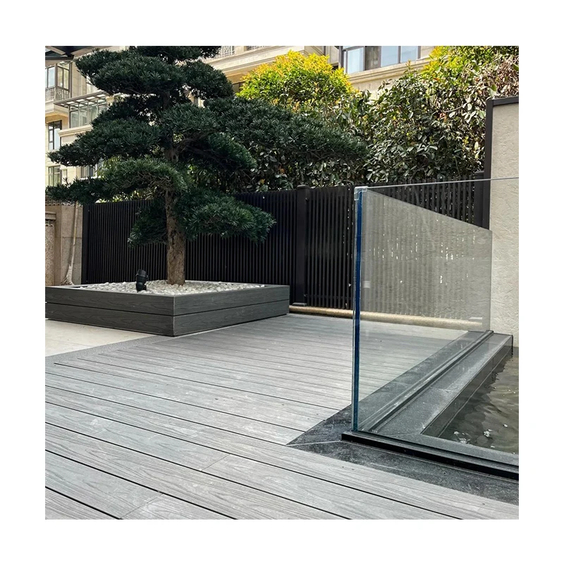 Modern WPC Outdoor Decking Board 3D Embossing Wood Grain Composite Durable Acacia Wood Plastic Flooring Smooth Technics