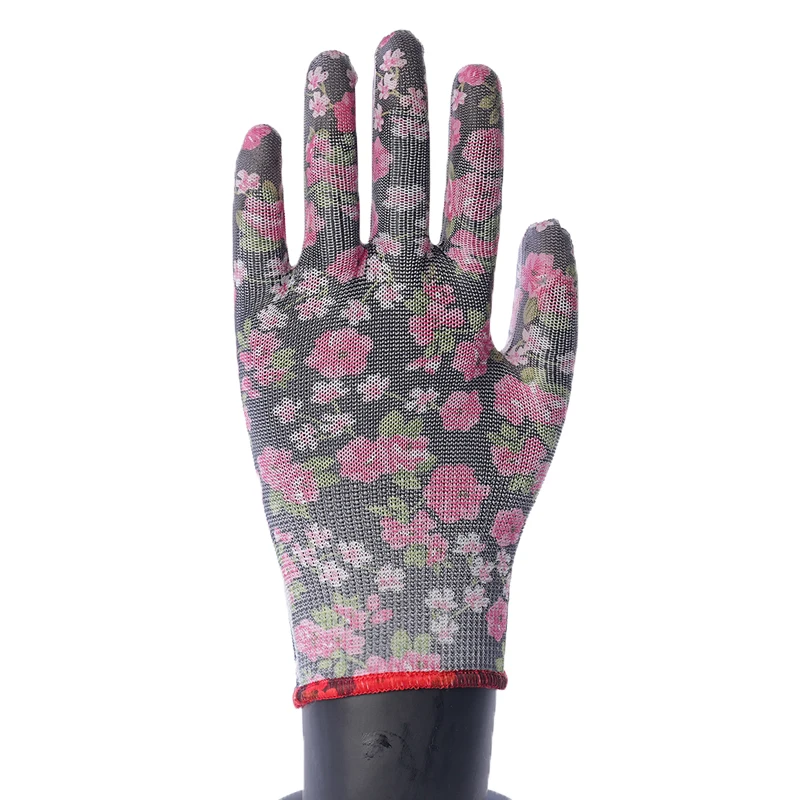 Customize Design Comfortablepolyester Lined PU Coating Anti-Static Electric Industrial Garden Protection Practical Gloves Luvas
