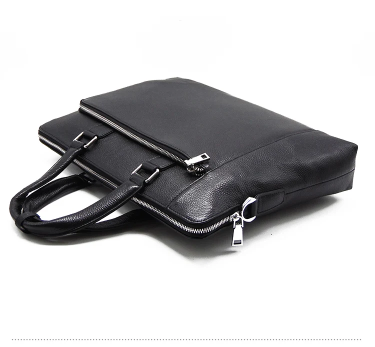 Hot sale class hot sale durable genuine leather laptop mens Bag MOQ 1 piece in stock customize OEM man briefcase