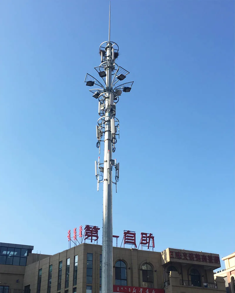 15M 20M 25M Hot Dip Galvanized Mobile Internet Radio Signal Mutual Communication Monopole Tower
