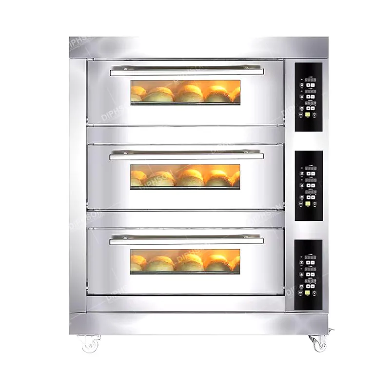 Commercial 3 decks 6 trays bakery ovens baking oven for bread pizza cake on sale