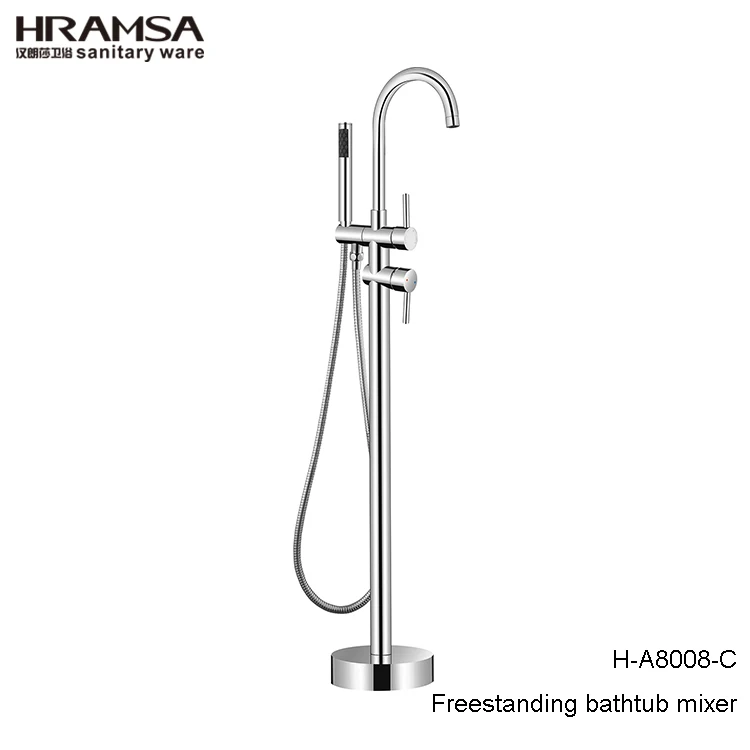 Europe freestanding chrome bath floor mounted spout free standing bathtub mixer taps faucet