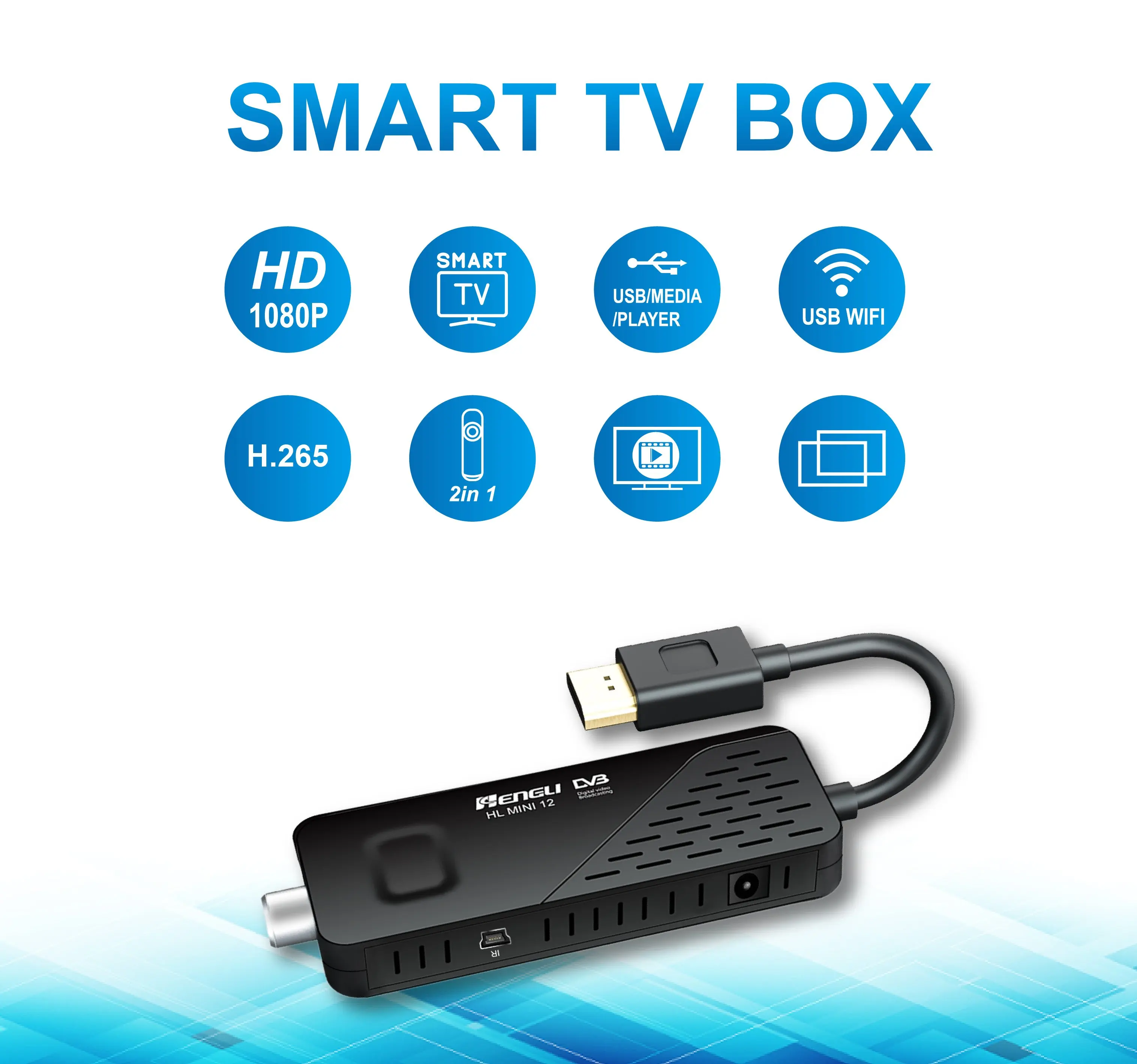 Europe DVB-T2 tv tuner DVB T2 MINI DONGLE HEVC receiver TV Stick  DVB -T2  stick set-top box