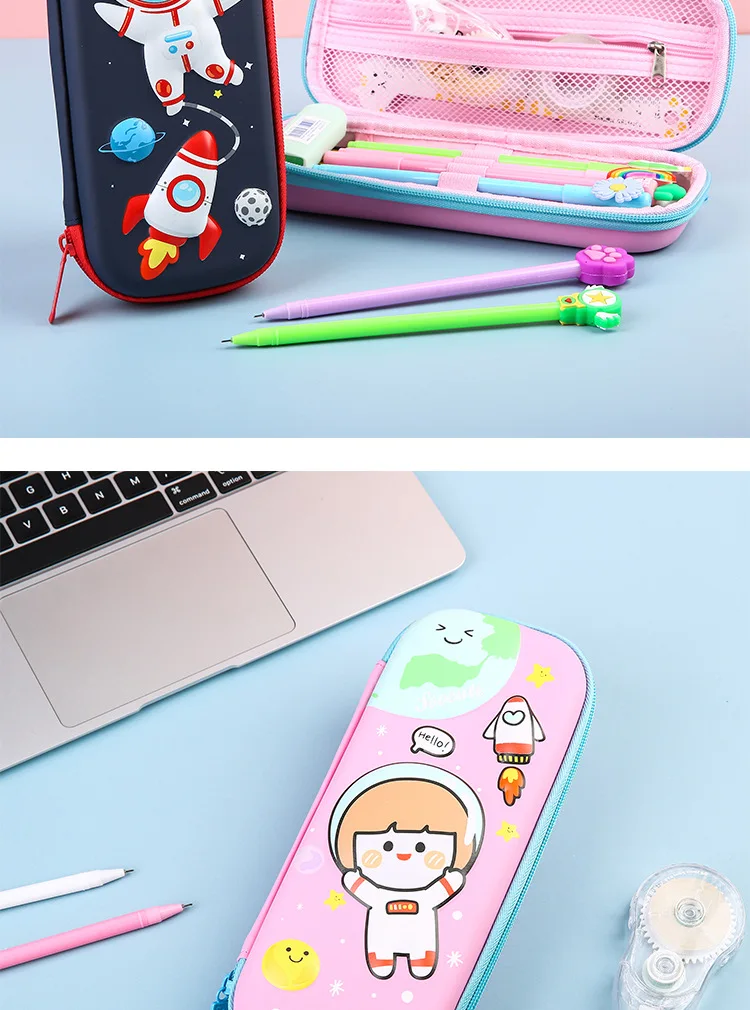 Wholesale 3D pen bag primary school kindergarten cartoon pen box large capacity double-layer boy and girl  pencil box