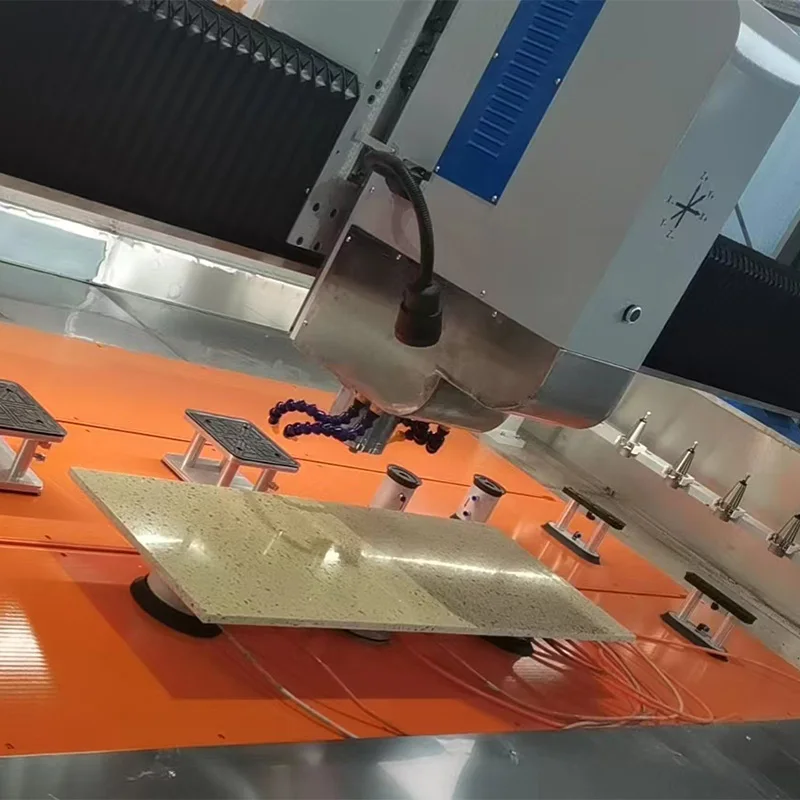 CNC Stone Cutting Machine for Marble Granite Countertop Slab Processing with Stone Tools