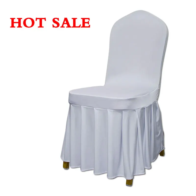 Spandex lace folding white chair cover detachable and washable for wedding chair