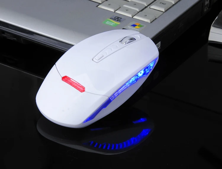 High Quality  mini slim silent 2.4g wireless optical mouse with led light