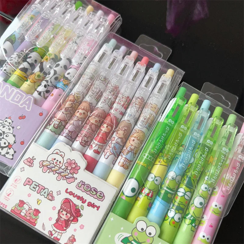 Мультяшная ручка для студентов новая черная пресса 6 коробок симпатичная панда высокий уровень внешнего вида