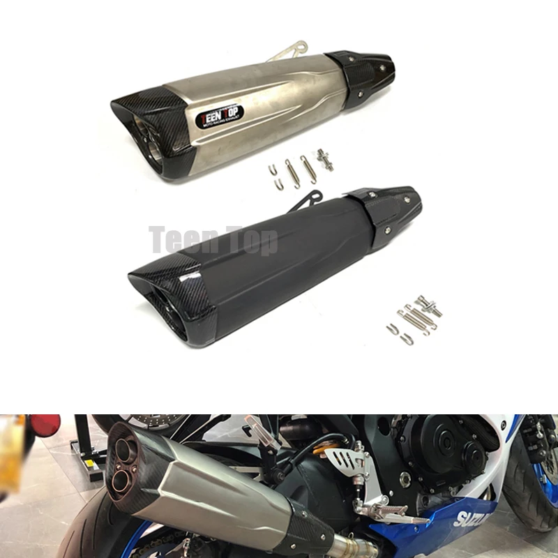 Racing Motorcycle Exhaust Muffler for R1250 GSADV  51MM 1000cc Real Carbon Fiber Bike Exhaust Silencer with Glossy Finish