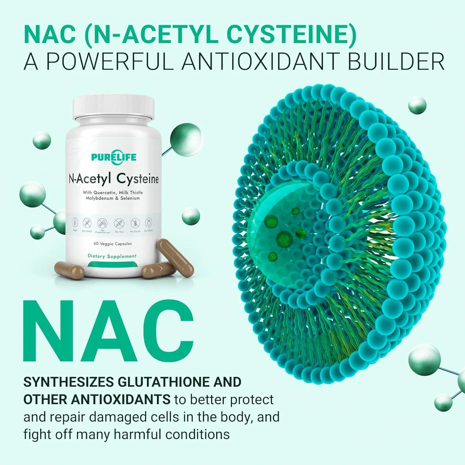 Wholesale Amino Acid Supplements Nac N-acetyl L-Cysteine Capsules