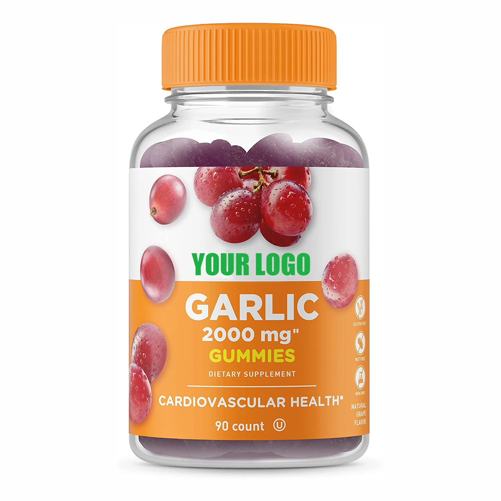 Great Tasting Vegetarian Garlic Gummies Natural Flavor GMO-Free Immune Support Vitamin Supplement Adults Healthcare Supplements