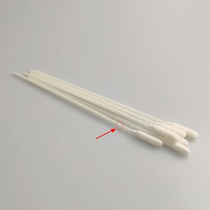 152mm Long 4.5mm Diameter Small Tip Disposable Foam Swab with Breakpoint 30mm Oral Polyurethane Inspection swabs