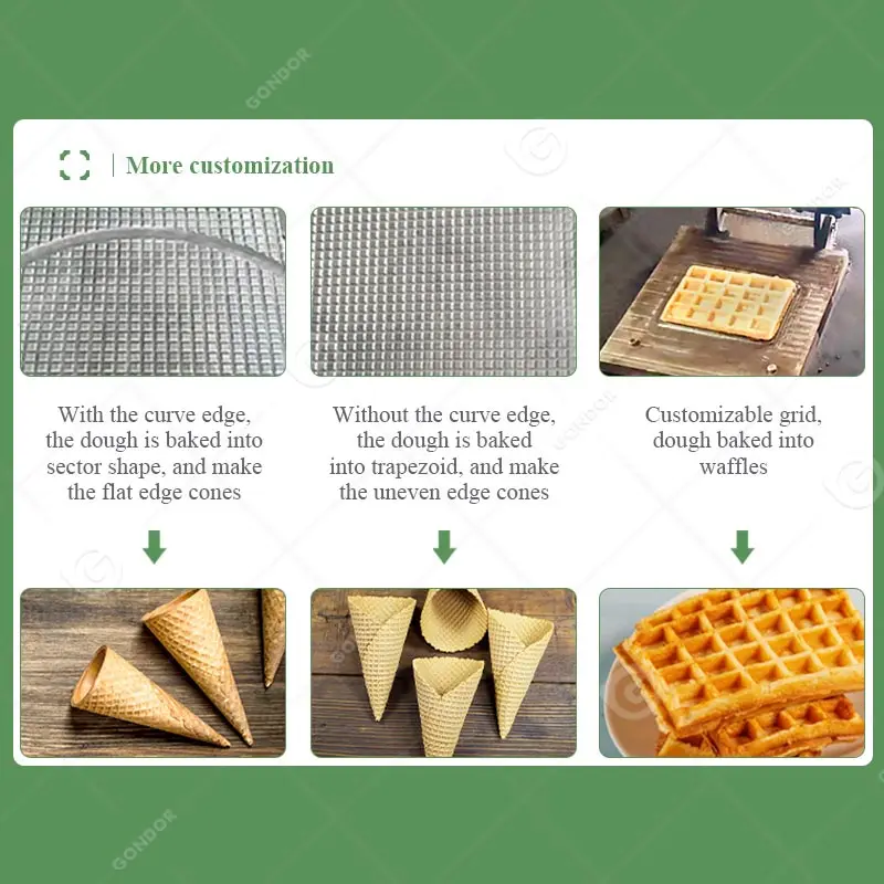 Semi Automatic the Wafer Cone Used Production Line Stroopwafel Egg Roll Sugar Cone Machine