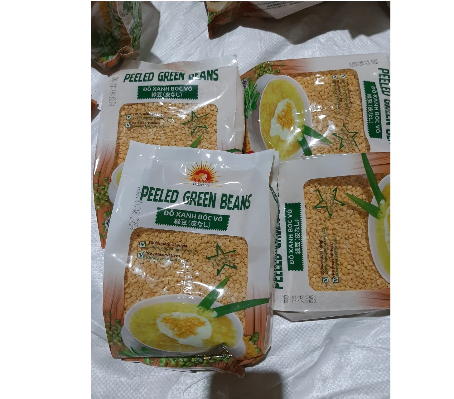 2022 Made in Viet Nam Peeled/Bulk Hulled Skinless Moong Split Peeled Dried Huskless Green Mung Bean ( Big Size )