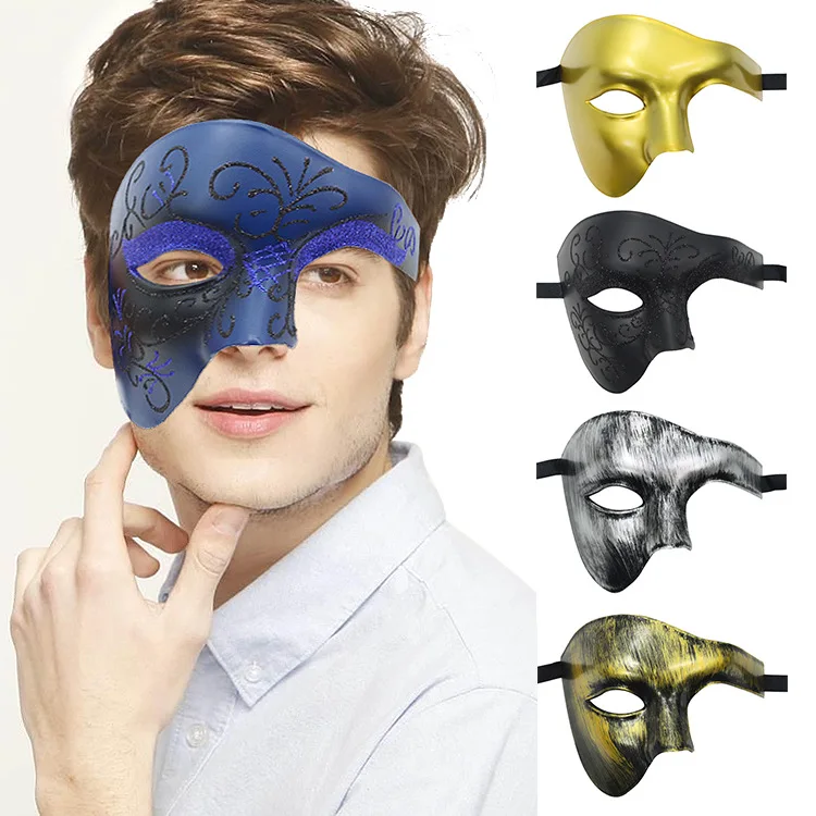 High Quality Venice Masquerade Half Face Illusion Mask Halloween Draw Masquerade Mask Party Decoration