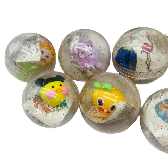 45 mm plastic colorful glitter capsule ball toy eggshell capsule toy game machine for kids gift promotional gift surprise egg