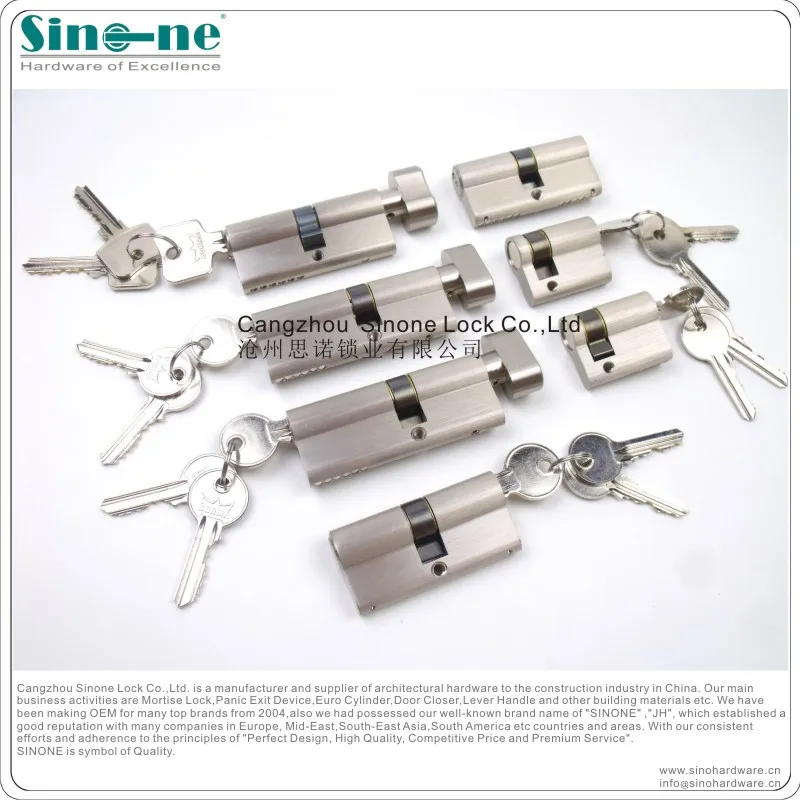 Fire rated  Euro profile brass Cylinder solid brass body for mortise sash door lock 33*17*10mm