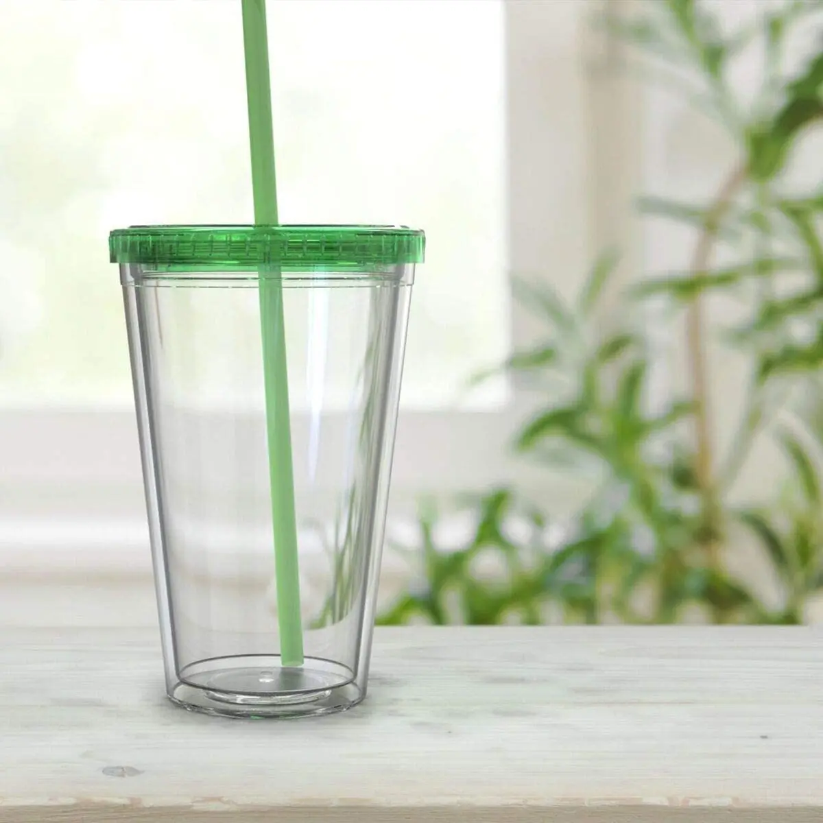Wholesale Cheap Eco-Friendly 16oz  Double Wall reusable Cups plastic tumbler with lid and straw
