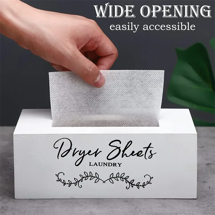 Dryer Sheet Holder, Wooden Dispenser with Hinged Lid for Fabric Softener Sheets,Container Storage Box,Laundry Sheet Dispenser