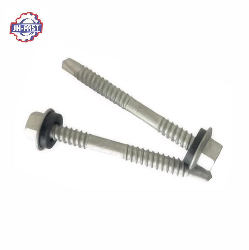 Roofing screw manufacturers hex head self drilling tek screws with epdm sealing washer double threaded self drilling screw