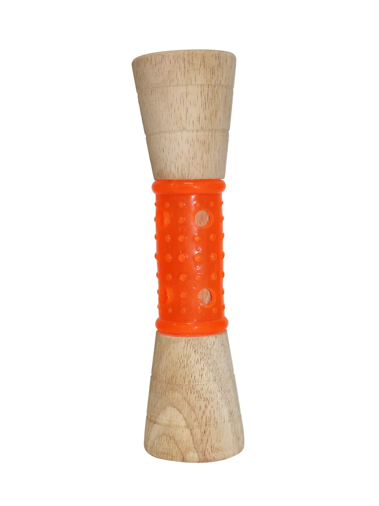 2019 Wholesale Custom Pet Chew Toy Wooden TPR Dog Toy