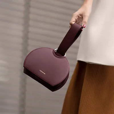 Luxury Designer Handbag Casual Semicircle Handbags Women Top-handle PU Leather Totes Ladies Simple Purses Design Chic