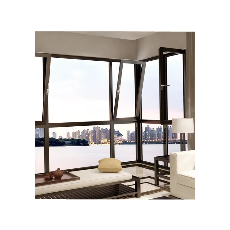 Nepal Market Aluminum Window Profile Solid Brown Wood Casement Louver Window Upvc Casement Windows with adjustable slat