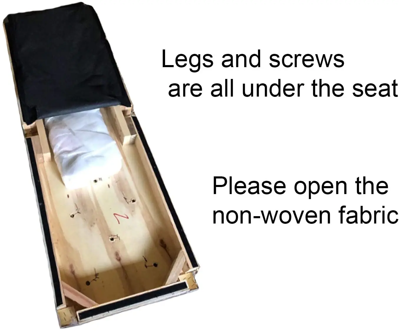 Lisung 10159 Living Room Bedroom Solid Wood Upholstered Bed Shoe  Seating Wooden Long Bench Stool Ottoman