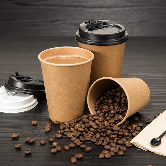 
High quality single wall paper cup 8oz 12oz 16oz 20oz coffee hot drink cup disposable kraft paper cup 