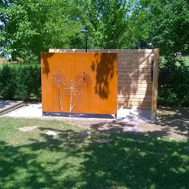 Corten fence post corten gate corten steel fence post