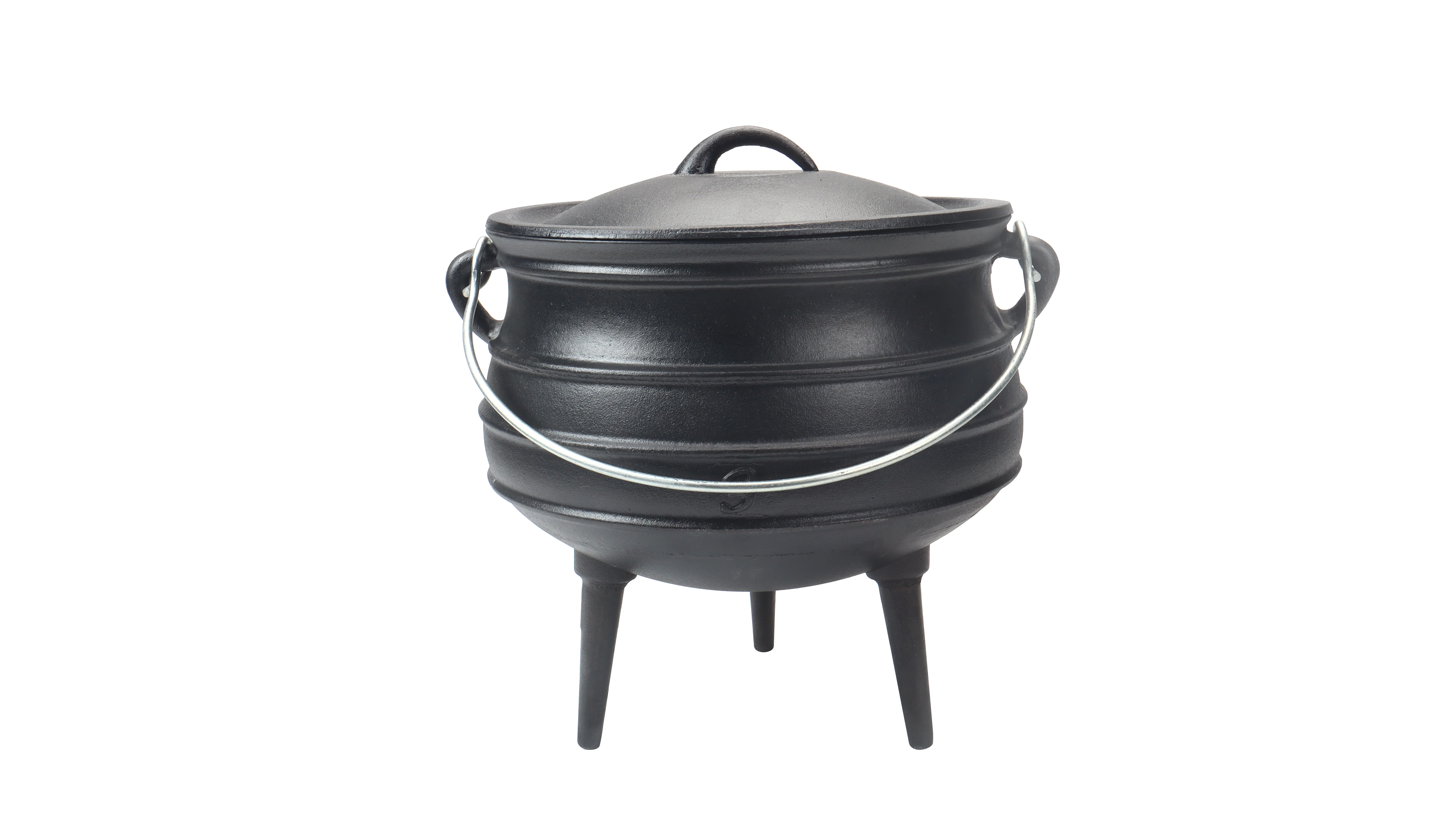 2024 Hot Sell Cast Iron Outdoor Cookware Africa Custom Big Large Cauldron Cooking 8 Liters Potjie Pot and Pan Set