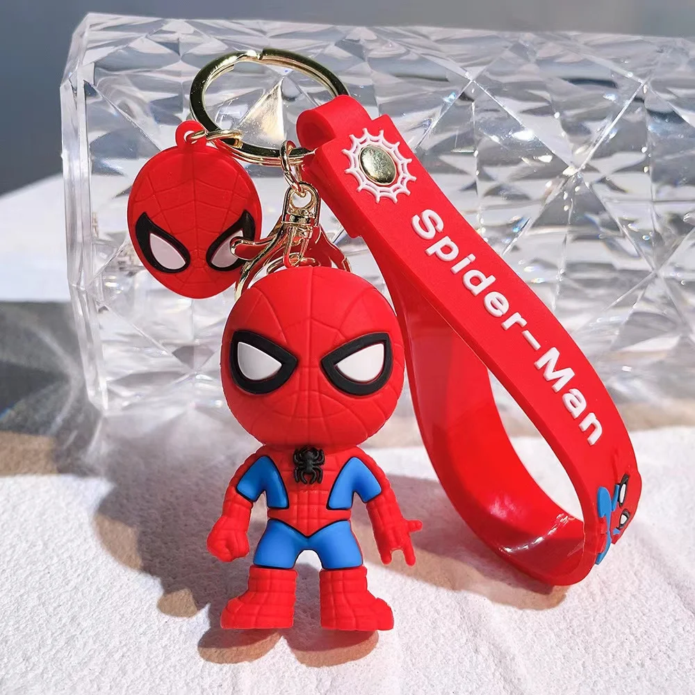 keychain accessories wholesale pvc rubber 3d cute kawaii anime keychain cartoon marvel keychain