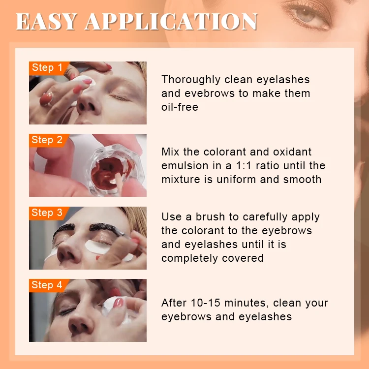 Professional Semi Permanent Vegan Tint Henna Brows Kit Eyebrow Tint Tattoo Private Label Henna Eyebrow Set