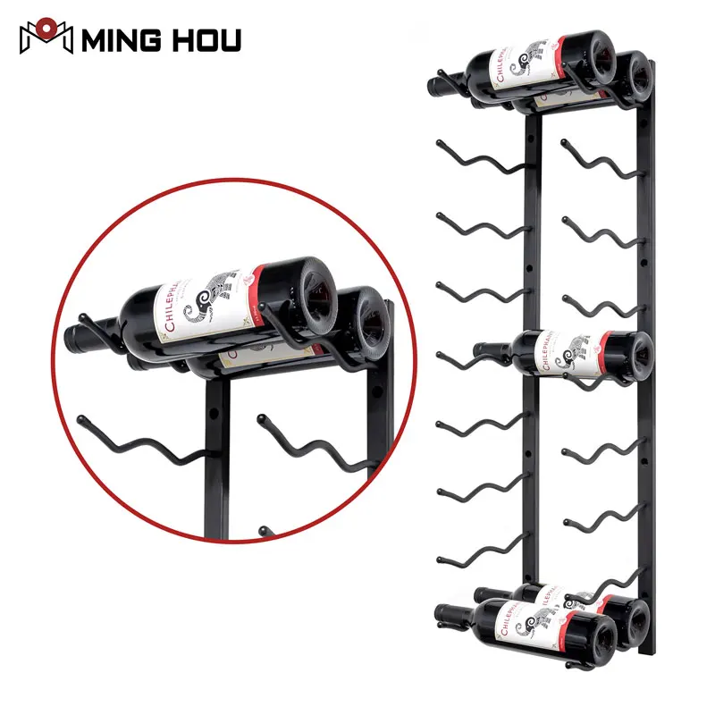Производитель на заказ настенный винный стеллаж металлический подвесной винный стеллаж