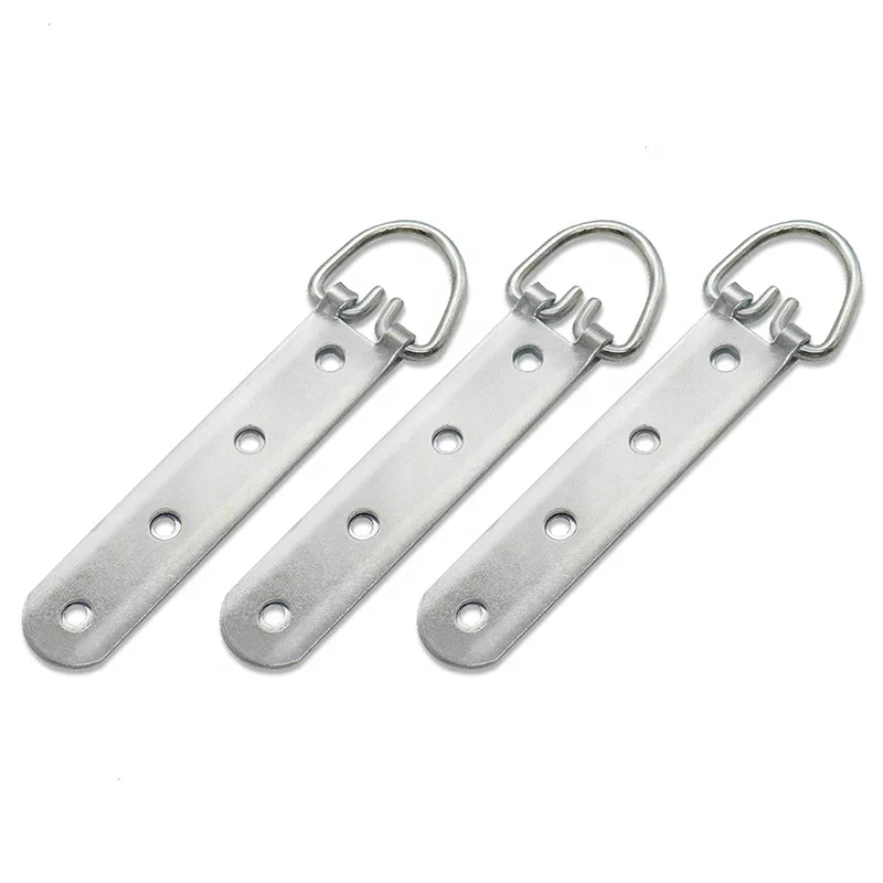 Heavy Duty 4 Hole long D Ring Hanger with Flat head Screws for Home Decoration