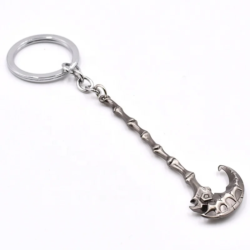 LOLs game weapons accessories keychain mini 3D key ring metal zinc alloy pendant for boys and girls store