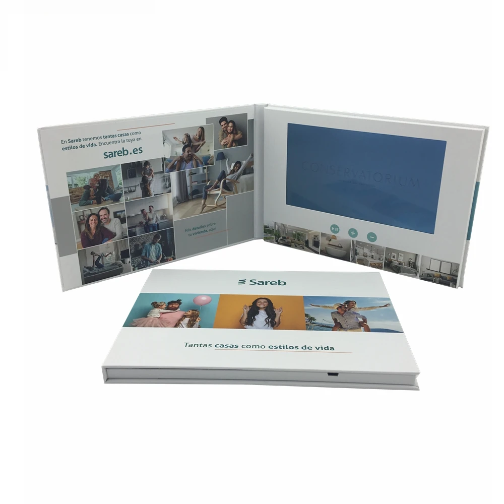 7 Inch  Screen Digital LCD Brochure Displayer Wedding Invitations Video Greeting Cards Printed Letters Postcards Gift Vouchers