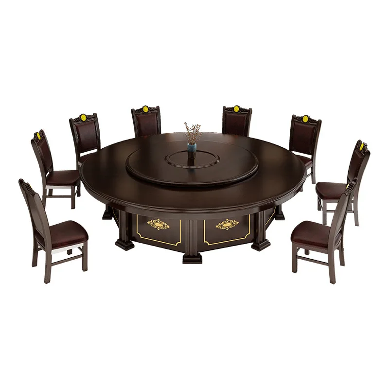 Dinner Table Restaurant Commercial Used Wooden Hotpot Table with Turntable