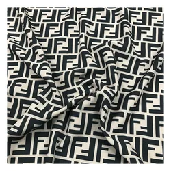 The factory outlet popular F design digital printed twill 4 way stretch woven fabric for clothing